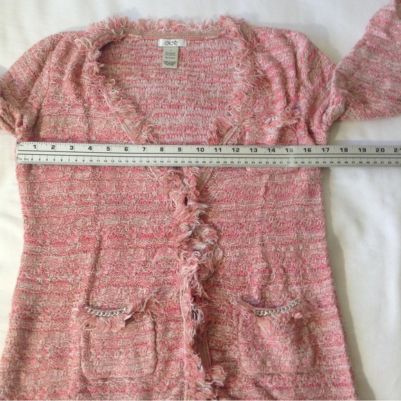 Cache pink tweed jacket women's small Fringe Day to Night Clueless Taylor Swift - Picture 5 of 10